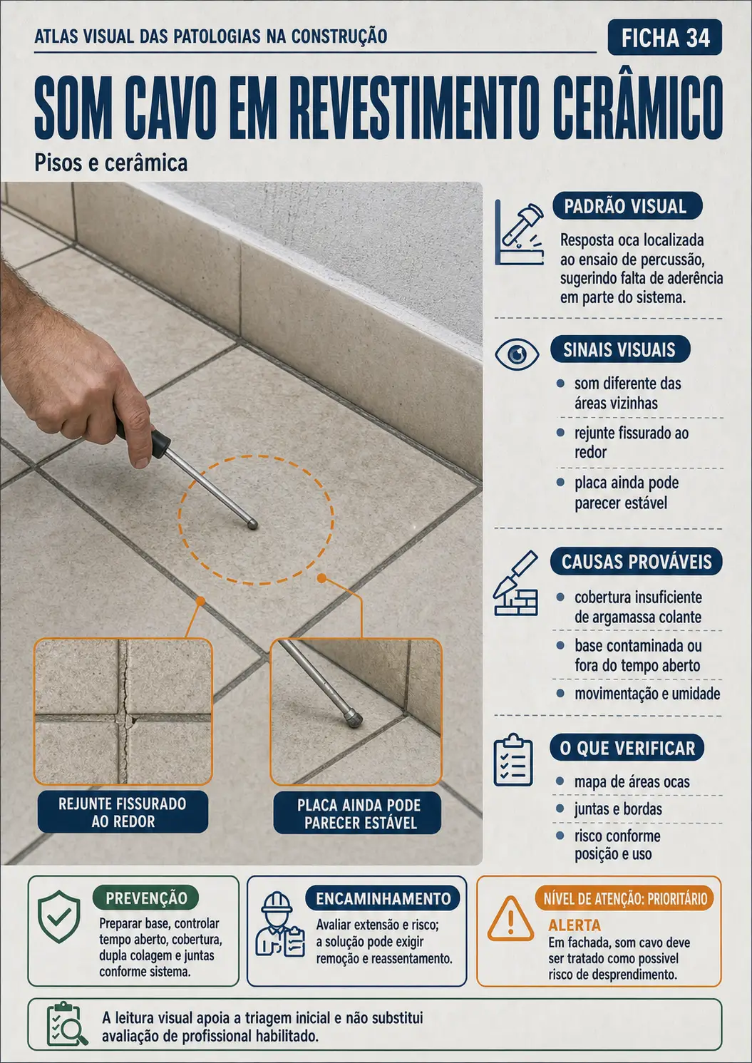 Prévia 7 do Atlas de Patologias: som cavo em revestimento ceramico